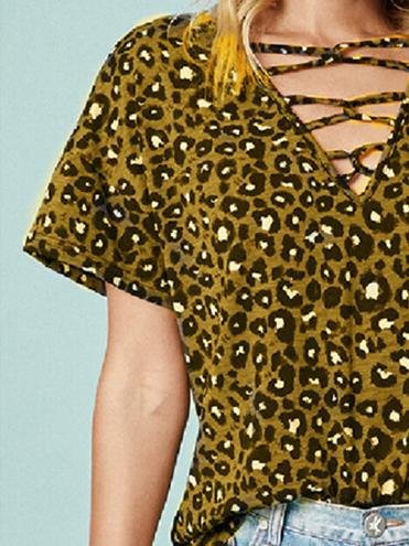 Leopard Print Short-sleeved Casual T-shirt - T-shirts - INS | Online Fashion Free Shipping Clothing, Dresses, Tops, Shoes - 10-20 - 21/06/2021 - color-gray