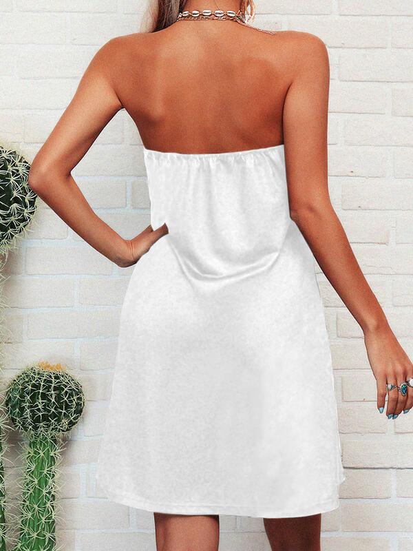 Leopard Print Sleeveless Halter Colorblock Dress - Mini Dresses - INS | Online Fashion Free Shipping Clothing, Dresses, Tops, Shoes - 14/07/2021 - 30-40 - color-black