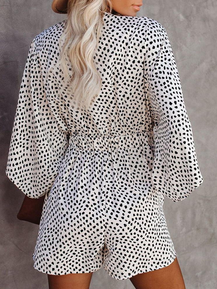 Leopard Print V-neck Loose Jumpsuit - Jumpsuits & Rompers - INS | Online Fashion Free Shipping Clothing, Dresses, Tops, Shoes - 20-30 - 30/06/2021 - Bottoms