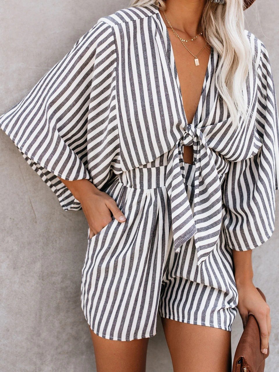 Leopard Print V-neck Loose Jumpsuit - Jumpsuits & Rompers - INS | Online Fashion Free Shipping Clothing, Dresses, Tops, Shoes - 20-30 - 30/06/2021 - Bottoms