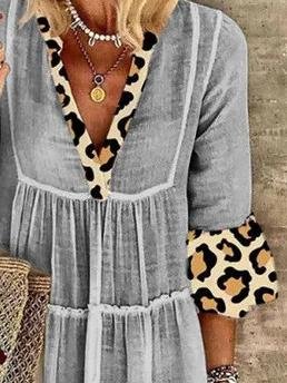 Leopard Stitching Deep V Neck Mini Dress - Mini Dresses - INS | Online Fashion Free Shipping Clothing, Dresses, Tops, Shoes - 15/06/2021 - Color_Apricot - Color_Black