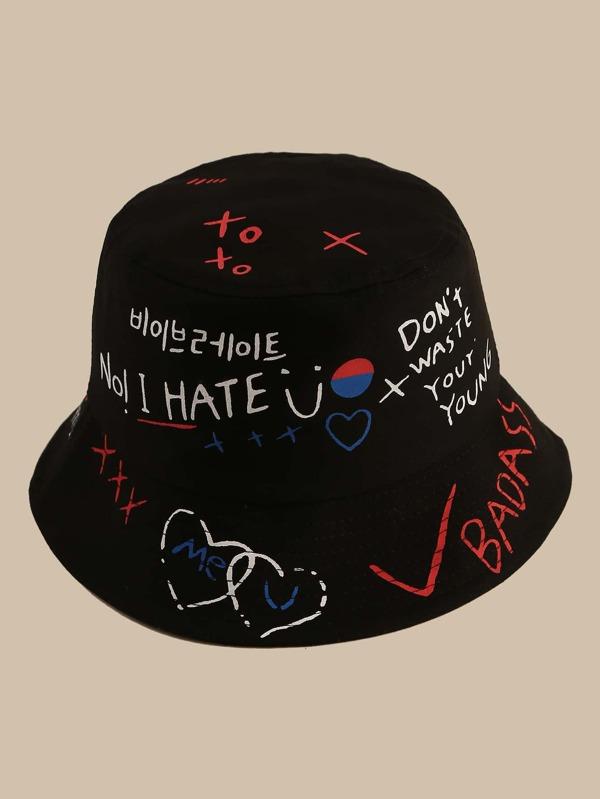 Letter Graphic Bucket Hat - INS | Online Fashion Free Shipping Clothing, Dresses, Tops, Shoes