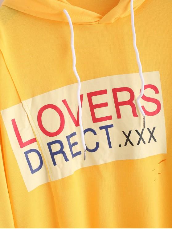 Letter Graphic Drop Shoulder Slit Hoodie - INS | Online Fashion Free Shipping Clothing, Dresses, Tops, Shoes