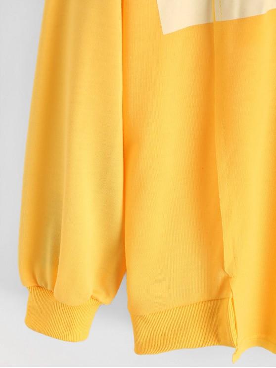 Letter Graphic Drop Shoulder Slit Hoodie - INS | Online Fashion Free Shipping Clothing, Dresses, Tops, Shoes