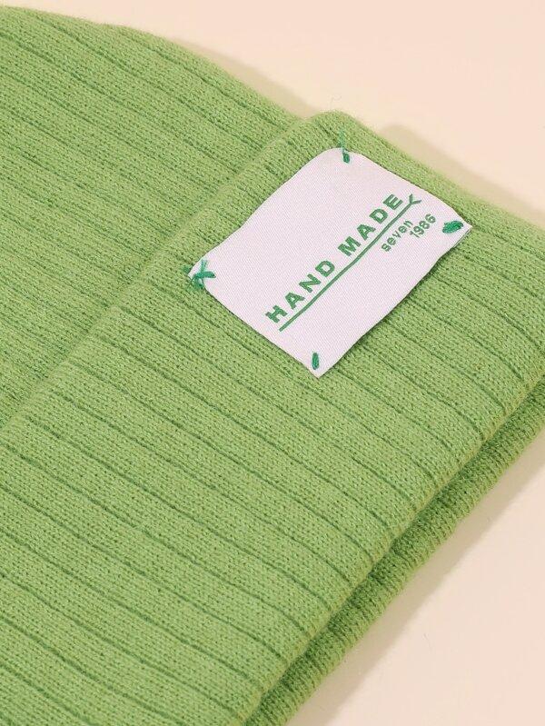 Letter Patched Knit Beanie - INS | Online Fashion Free Shipping Clothing, Dresses, Tops, Shoes