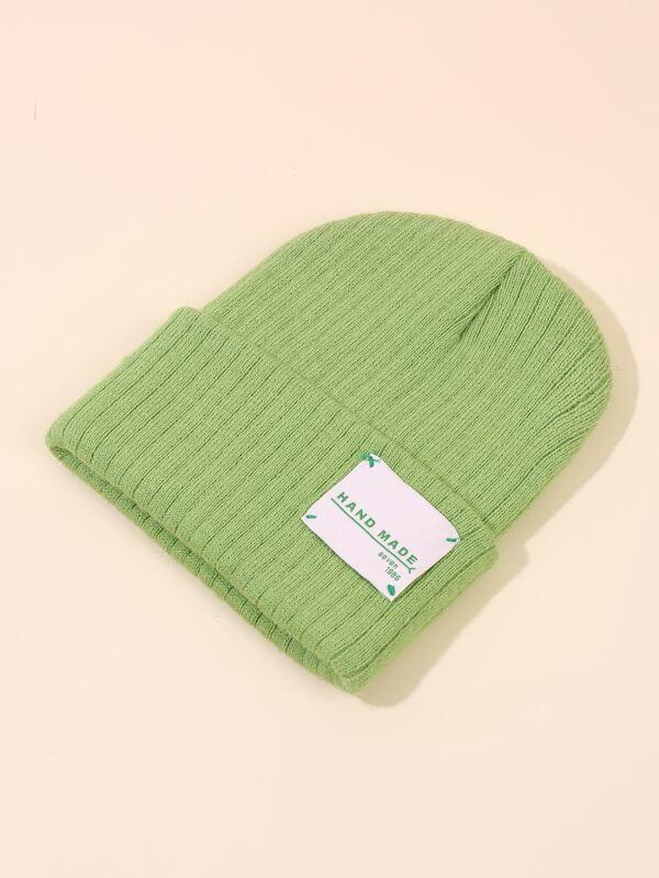 Letter Patched Knit Beanie - INS | Online Fashion Free Shipping Clothing, Dresses, Tops, Shoes