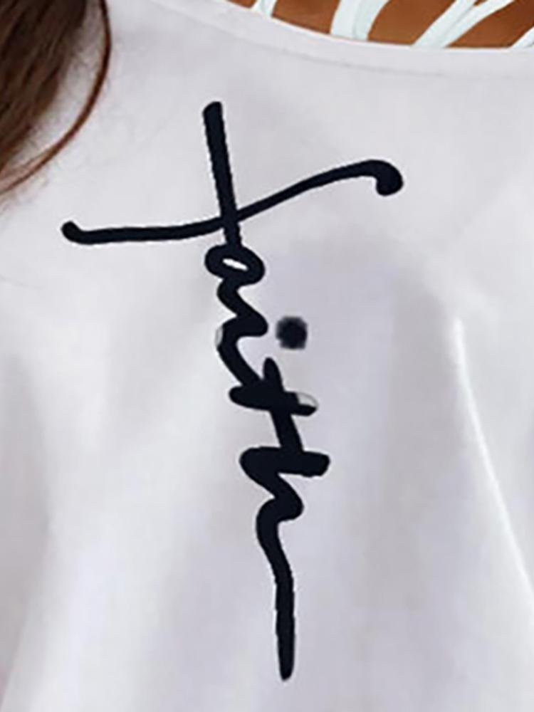 Letter Print Cutout Strappy Short Sleeve T-shirt - T-Shirts - INS | Online Fashion Free Shipping Clothing, Dresses, Tops, Shoes - 27/04/2021 - Color_White - Season_Summer