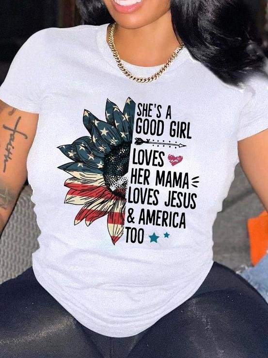 Letter Print Short Sleeve Casual T-Shirt - T-Shirts - INS | Online Fashion Free Shipping Clothing, Dresses, Tops, Shoes - 10-20 - 25/06/2021 - Category_T-Shirts