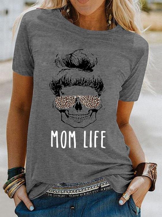 Letter Print Short Sleeve Loose T-shirt - T-shirts - INS | Online Fashion Free Shipping Clothing, Dresses, Tops, Shoes - 10-20 - 22/06/2021 - color-gray