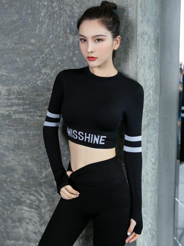 Letter & Striped Sports Tee With Thumb Holes - INS | Online Fashion Free Shipping Clothing, Dresses, Tops, Shoes