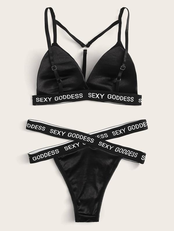 Letter Tape Harness Lingerie Set - INS | Online Fashion Free Shipping Clothing, Dresses, Tops, Shoes