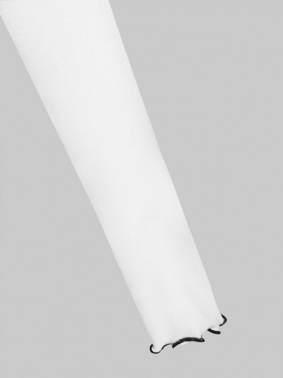 Lettuce Trim Ribbed Cinched Plunging T Shirt - T-shirts - INS | Online Fashion Free Shipping Clothing, Dresses, Tops, Shoes - 02/09/2021 - Autumn - Casual