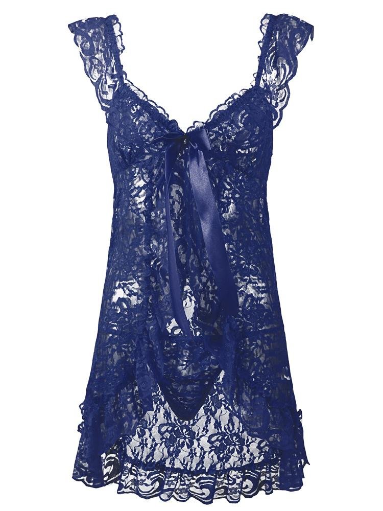 Lingerie Cardigan Lace Sling Pajamas - Lingeries - INS | Online Fashion Free Shipping Clothing, Dresses, Tops, Shoes - 07/06/2021 - Category_ Lingeries - Color_Black