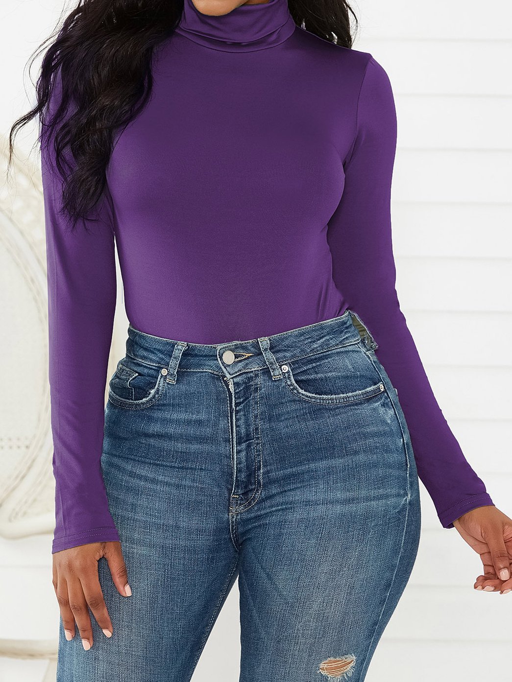 Long Sleeve High Neck Slim Solid Skinny Rompers - Jumpsuits & Rompers - INS | Online Fashion Free Shipping Clothing, Dresses, Tops, Shoes - 10-20 - 24/06/2021 - Bottom