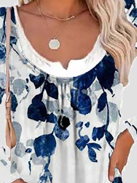 Long Sleeve Printed Fake Two-Piece Round Neck T-Shirt - T-Shirts - INS | Online Fashion Free Shipping Clothing, Dresses, Tops, Shoes - 02/07/2021 - 10-20 - Category_T-Shirts