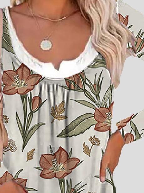 Long Sleeve Printed Fake Two-Piece Round Neck T-Shirt - T-Shirts - INS | Online Fashion Free Shipping Clothing, Dresses, Tops, Shoes - 02/07/2021 - 10-20 - Category_T-Shirts