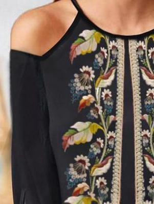 Long Sleeve Round Neck A-line Dress - Mini Dresses - INS | Online Fashion Free Shipping Clothing, Dresses, Tops, Shoes - 15/06/2021 - Color_Black - DRE2106150450