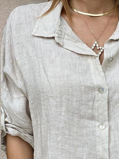 Loose Casual Lapel Long-sleeved Shirt - Blouses - INS | Online Fashion Free Shipping Clothing, Dresses, Tops, Shoes - 18/06/2021 - 20-30 - blouses