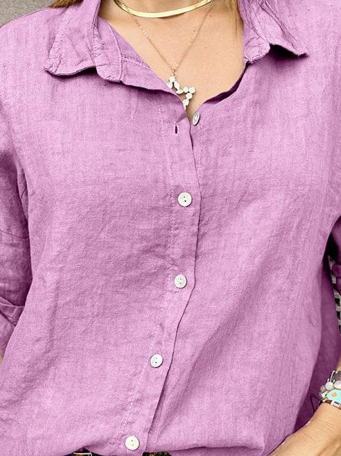 Loose Casual Lapel Long-sleeved Shirt - Blouses - INS | Online Fashion Free Shipping Clothing, Dresses, Tops, Shoes - 18/06/2021 - 20-30 - blouses