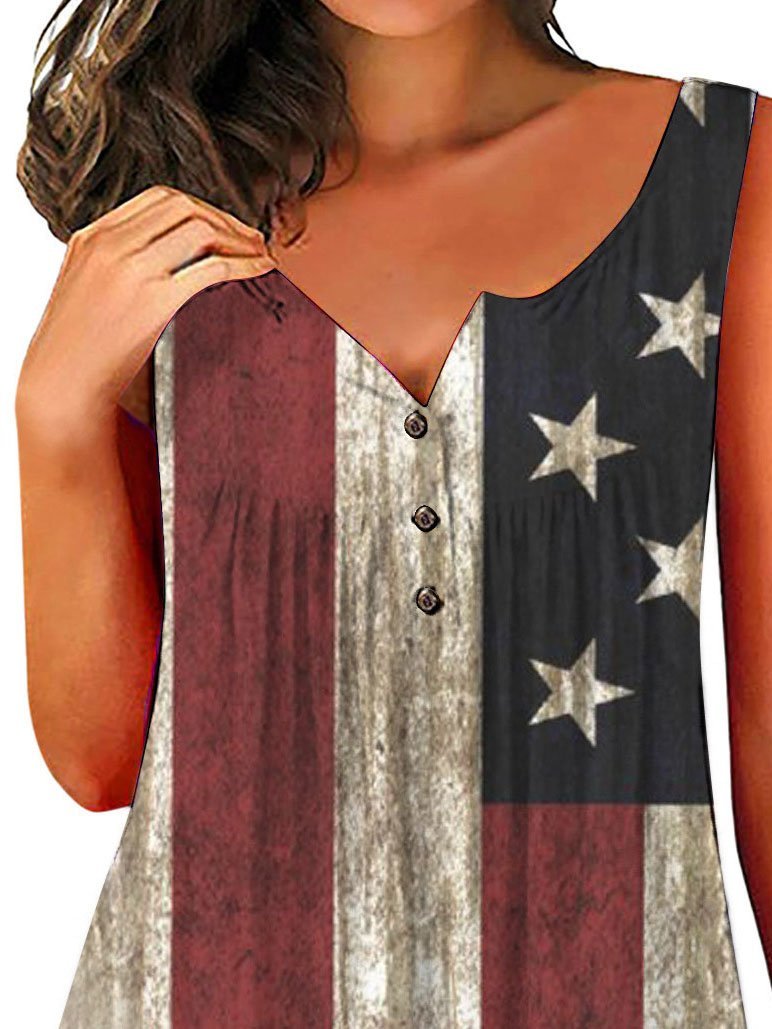 Loose Casual Multicolor Sleeveless V-neck Tank Top - Tanks - INS | Online Fashion Free Shipping Clothing, Dresses, Tops, Shoes - 01/06/2021 - Category_Tanks - Color_Blue