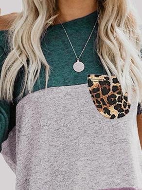 Loose Color Contrast Print Twist T-shirt - T-Shirt - INS | Online Fashion Free Shipping Clothing, Dresses, Tops, Shoes - 02/06/2021 - Color_Blue - Color_Green