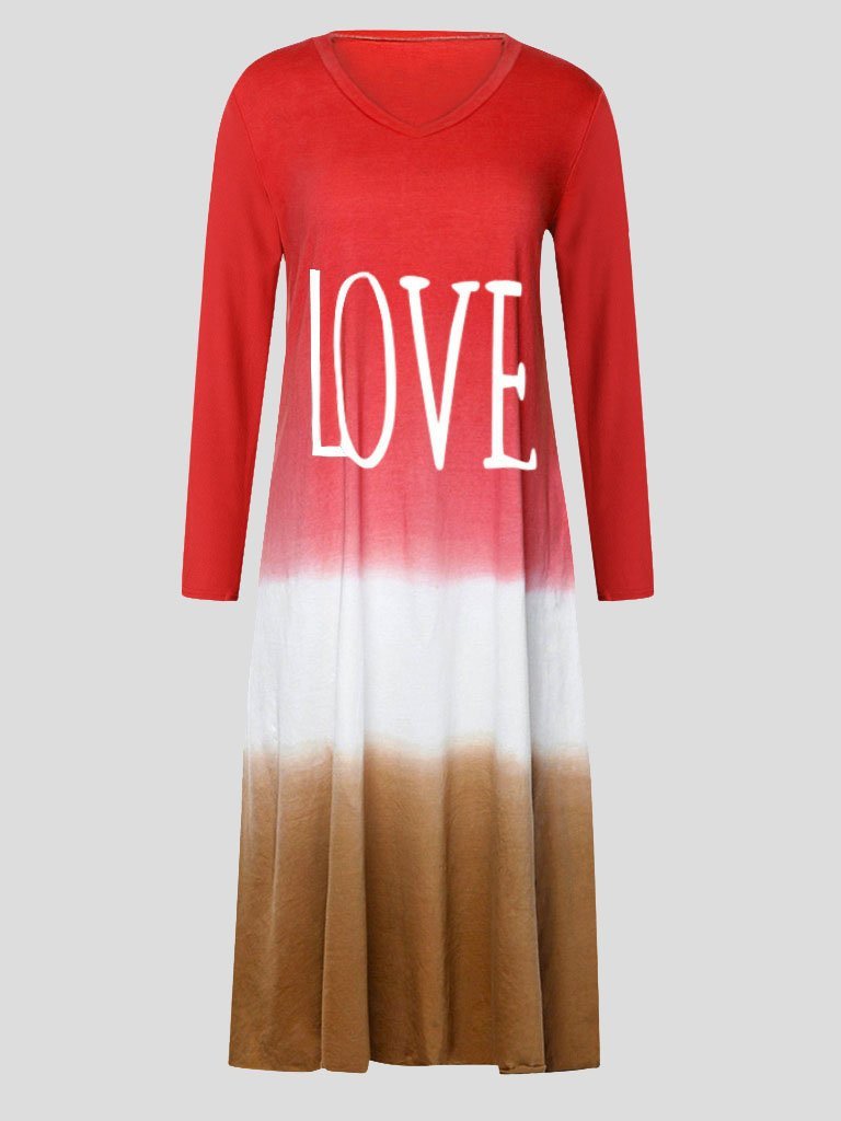 Loose Contrast Stitching Long-sleeved Dress - Maxi Dresses - INS | Online Fashion Free Shipping Clothing, Dresses, Tops, Shoes - 20-30 - 28/06/2021 - color-black