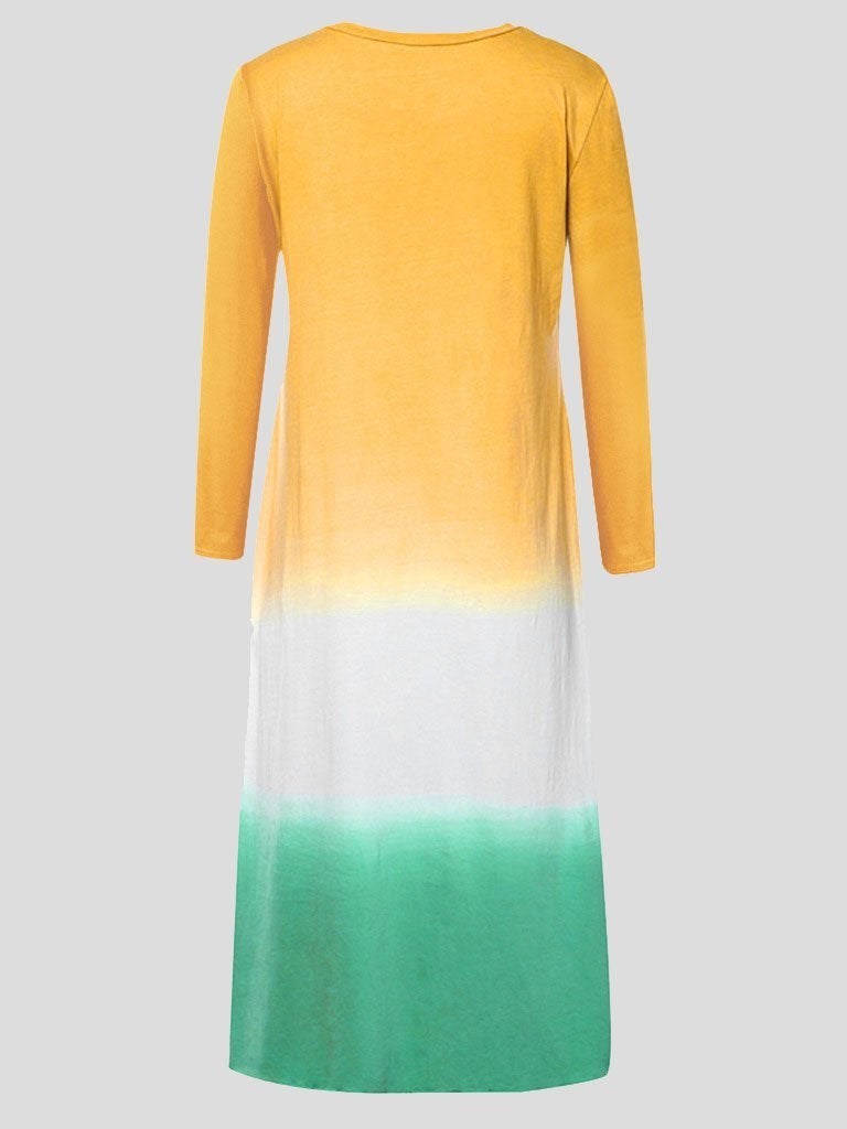 Loose Contrast Stitching Long-sleeved Dress - Maxi Dresses - INS | Online Fashion Free Shipping Clothing, Dresses, Tops, Shoes - 20-30 - 28/06/2021 - color-black