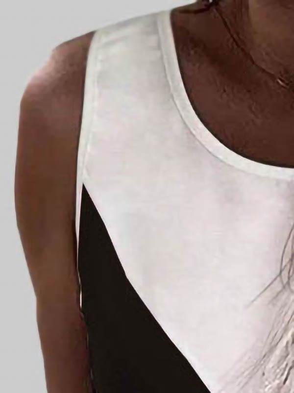 Loose Contrast Stripes Print Tank Top - Tank Tops - INS | Online Fashion Free Shipping Clothing, Dresses, Tops, Shoes - 03/06/2021 - Color_Black - Color_Blue