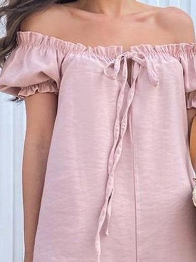 Loose Drawstring Off Shoulder Short Sleeve Jumpsuit - Jumpsuits & Rompers - INS | Online Fashion Free Shipping Clothing, Dresses, Tops, Shoes - 20-30 - 22/06/2021 - Bottom
