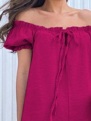 Loose Drawstring Off Shoulder Short Sleeve Jumpsuit - Jumpsuits & Rompers - INS | Online Fashion Free Shipping Clothing, Dresses, Tops, Shoes - 20-30 - 22/06/2021 - Bottom