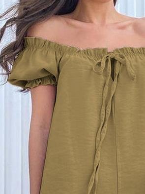 Loose Drawstring Off Shoulder Short Sleeve Jumpsuit - Jumpsuits & Rompers - INS | Online Fashion Free Shipping Clothing, Dresses, Tops, Shoes - 20-30 - 22/06/2021 - Bottom
