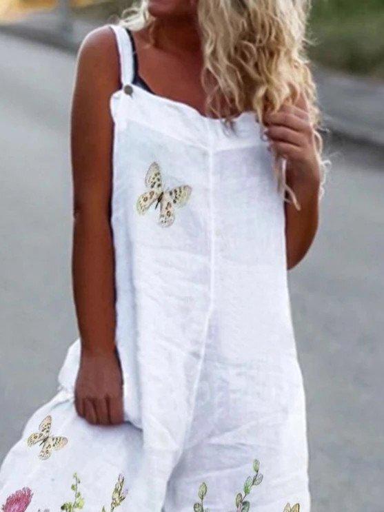 Loose Floral Sleeveless Wide-Leg Jumpsuit - Jumpsuits & Rompers - INS | Online Fashion Free Shipping Clothing, Dresses, Tops, Shoes - 02/07/2021 - 30-40 - Bottom