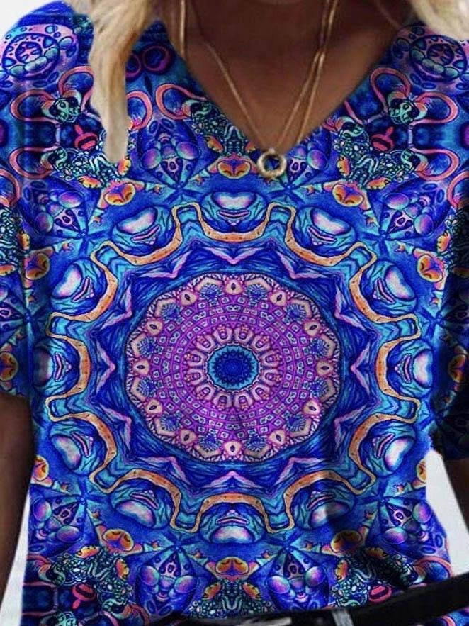Loose Graphic Painting Print T-shirt - T-shirts - INS | Online Fashion Free Shipping Clothing, Dresses, Tops, Shoes - 09/06/2021 - Color_Blue - Size_2XL