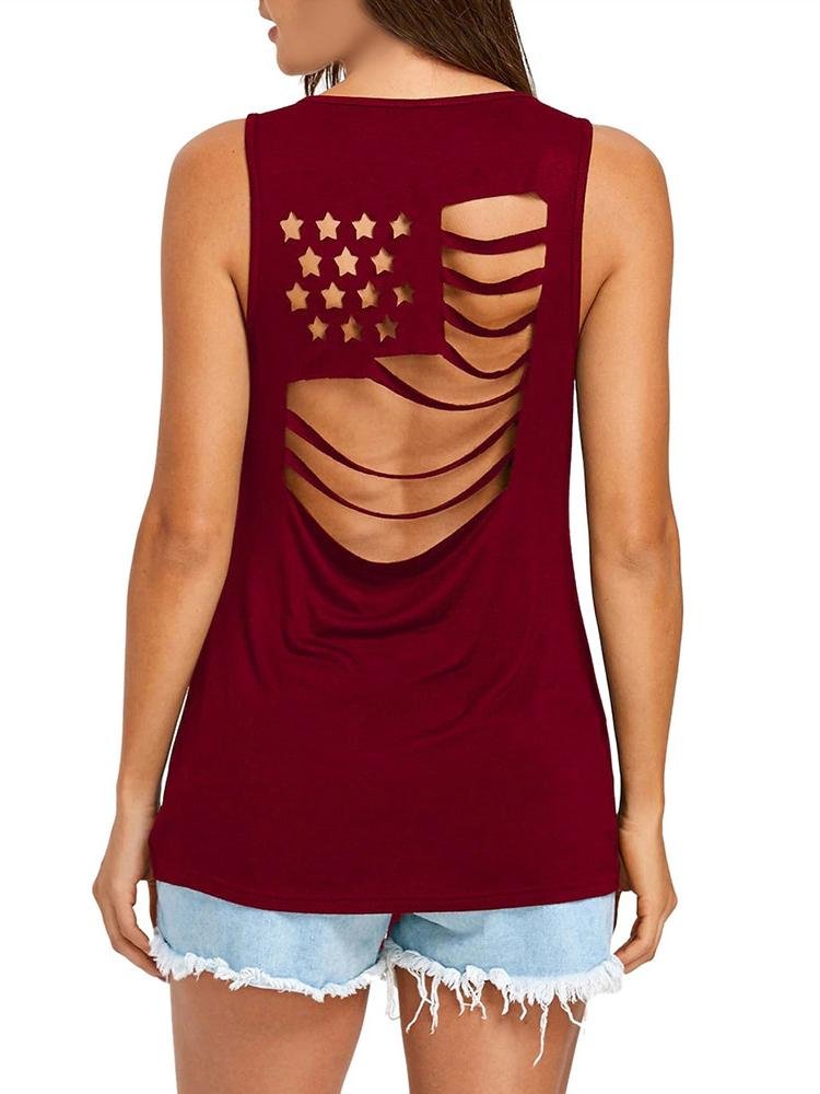 Loose Hollow Sleeveless Vest Sports Top - T-shirts - INS | Online Fashion Free Shipping Clothing, Dresses, Tops, Shoes - 12/05/2021 - 120521 - Color_Black