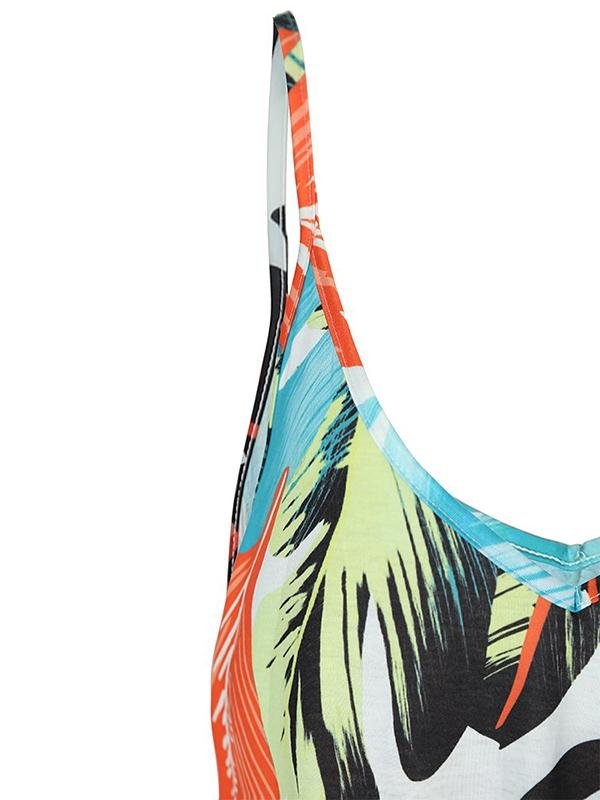 Loose Leaf Print Cotton Suspender Maxi Dress - Maxi Dresses - INS | Online Fashion Free Shipping Clothing, Dresses, Tops, Shoes - 14/04/2021 - Color_Blue - DRE210414781