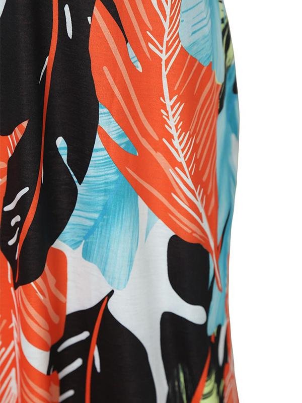 Loose Leaf Print Cotton Suspender Maxi Dress - Maxi Dresses - INS | Online Fashion Free Shipping Clothing, Dresses, Tops, Shoes - 14/04/2021 - Color_Blue - DRE210414781