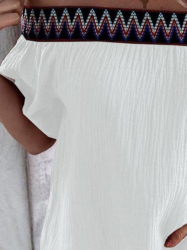 Loose One Neck Off Shoulder Short Sleeve T-Shirts - T-Shirts - INS | Online Fashion Free Shipping Clothing, Dresses, Tops, Shoes - 05/07/2021 - 20-30 - Category_T-Shirts