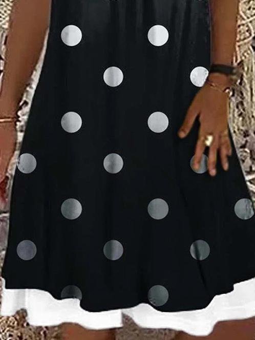 Loose Polka Dot Sleeveless Casual Dress - Mini Dresses - INS | Online Fashion Free Shipping Clothing, Dresses, Tops, Shoes - 20-30 - 21/06/2021 - color-black
