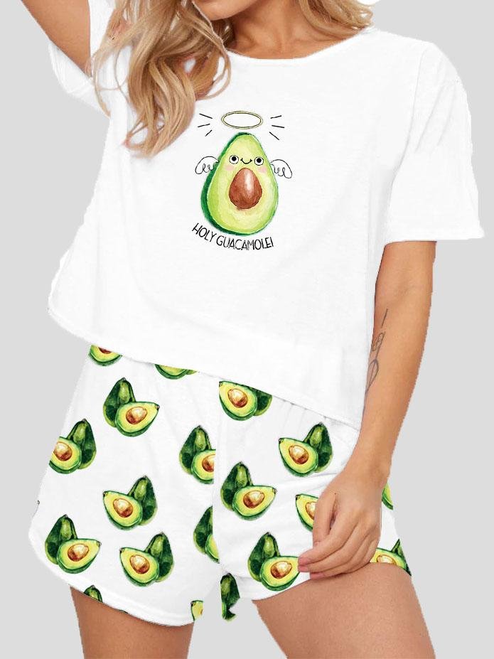 Loose Printed Short Sleeve T-Shirt Shorts Loungewear - Loungewear - INS | Online Fashion Free Shipping Clothing, Dresses, Tops, Shoes - 14/07/2021 - 20-30 - Category_Loungewear