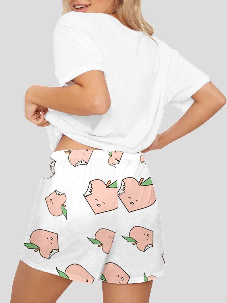 Loose Printed Short Sleeve T-Shirt Shorts Loungewear - Loungewear - INS | Online Fashion Free Shipping Clothing, Dresses, Tops, Shoes - 14/07/2021 - 20-30 - Category_Loungewear