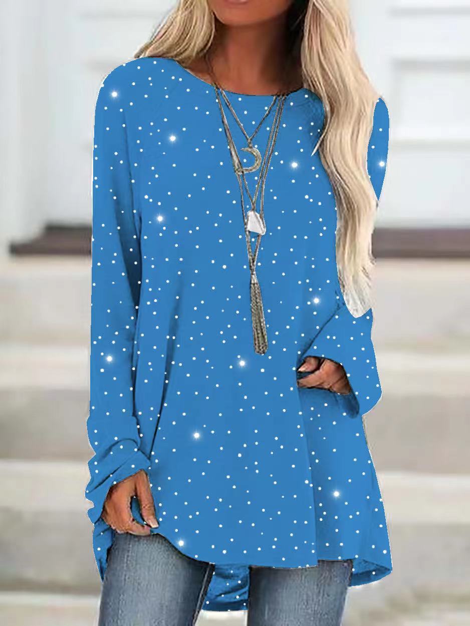 Loose Round Neck Long Sleeve Casual Sequined T-Shirt - T-Shirts - INS | Online Fashion Free Shipping Clothing, Dresses, Tops, Shoes - 07/07/2021 - 20-30 - Category_T-Shirts