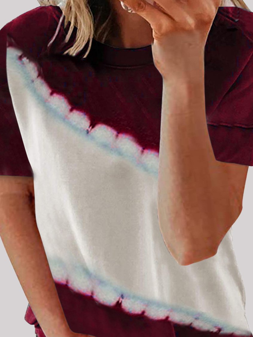 Loose Round Neck Printed Short-sleeved T-shirt - T-shirts - INS | Online Fashion Free Shipping Clothing, Dresses, Tops, Shoes - 01/06/2021 - Color_Blue - Color_Green