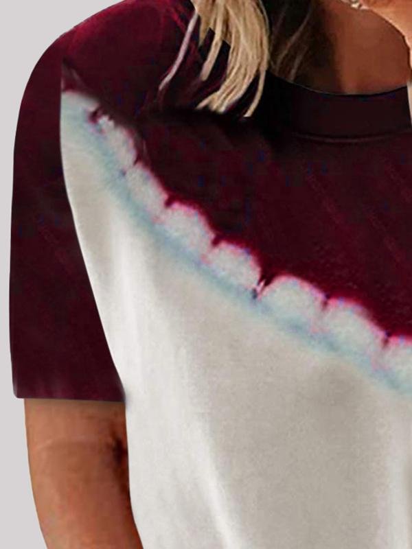 Loose Round Neck Printed Short-sleeved T-shirt - T-shirts - INS | Online Fashion Free Shipping Clothing, Dresses, Tops, Shoes - 01/06/2021 - Color_Blue - Color_Green