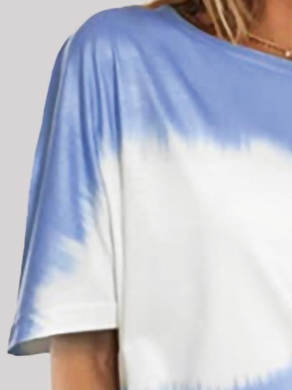 Loose Round Neck Printed T-shirt - T-Shirt - INS | Online Fashion Free Shipping Clothing, Dresses, Tops, Shoes - 02/06/2021 - Color_ Red - Color_Blue