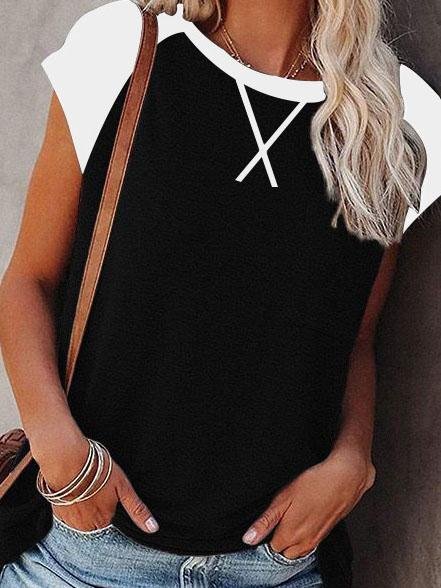 Loose Round Neck Short Sleeve T-shirt - T-Shirts - INS | Online Fashion Free Shipping Clothing, Dresses, Tops, Shoes - 02/06/2021 - Category_T-Shirts - Color_Black