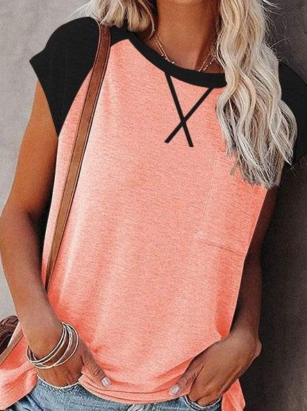 Loose Round Neck Short Sleeve T-shirt - T-Shirts - INS | Online Fashion Free Shipping Clothing, Dresses, Tops, Shoes - 02/06/2021 - Category_T-Shirts - Color_Black