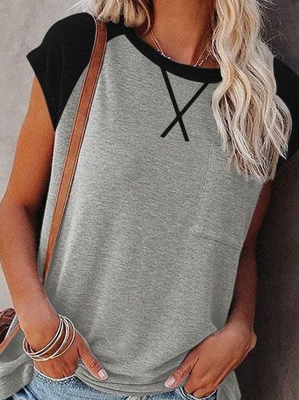 Loose Round Neck Short Sleeve T-shirt - T-Shirts - INS | Online Fashion Free Shipping Clothing, Dresses, Tops, Shoes - 02/06/2021 - Category_T-Shirts - Color_Black