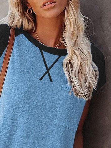 Loose Round Neck Short Sleeve T-shirt - T-Shirts - INS | Online Fashion Free Shipping Clothing, Dresses, Tops, Shoes - 02/06/2021 - Category_T-Shirts - Color_Black