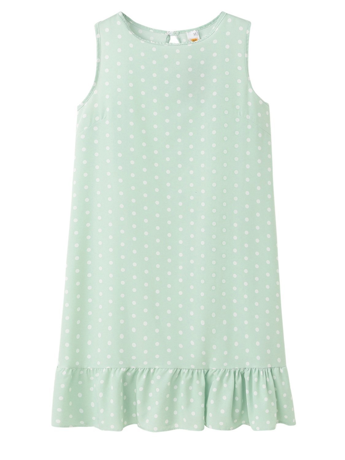 Loose Round Neck Sleeveless Polka Dot Ruffle Dress - Mini Dresses - INS | Online Fashion Free Shipping Clothing, Dresses, Tops, Shoes - 31/05/2021 - Color_Blue - Color_Gray