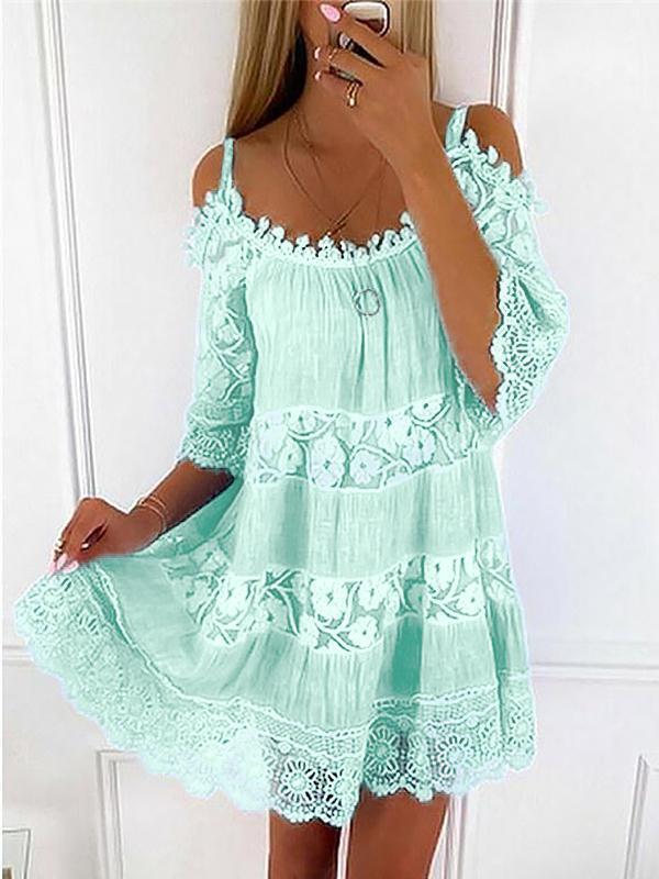 Loose Sling Half Sleeve Flower Print Dress - Mini Dresses - INS | Online Fashion Free Shipping Clothing, Dresses, Tops, Shoes - 19/06/2021 - 30-40 - Category_Mini Dresses